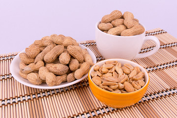 Groundnut on white background