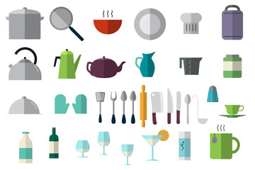 Dishes icons set.