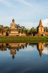 Fototapeta na wymiar Sukhothai historical park,the old town in Sukhothai province,Tha