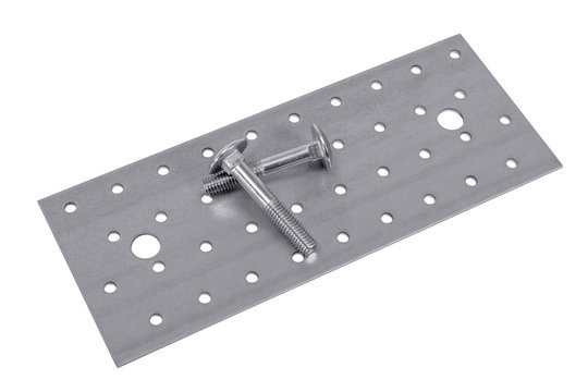 Perforated metal plate furniture screw and nuts