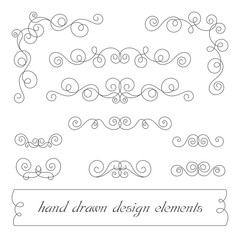 Set of curly design elements