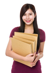 Woman hold with folder