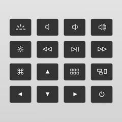 Vector Set of Laptop Keyboard Control Buttons Icons