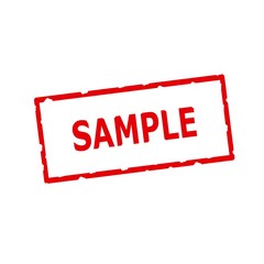 sample red stamp text on Rectangular white background