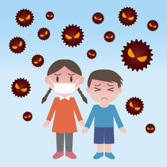 Virus and Children, image illustration