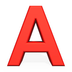 3d rendering letter A isolated on white background