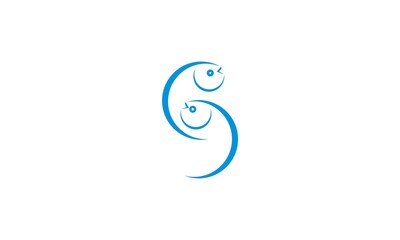 abstract letter S fish logo