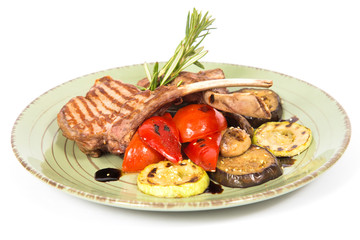 meat of rib in dish