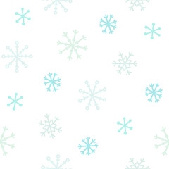 Hand drawn snowflakes seamless pattern