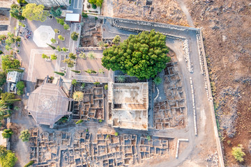 Aerial view of Capernaum, Galilee, Israel