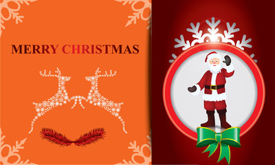 Flyer with abstract designed snowflake and Santa Claus