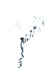 blue smoke isolated on white
