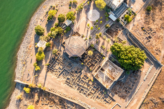 Aerial view of Capernaum, Galilee, Israel