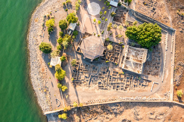 Aerial view of Capernaum, Galilee, Israel