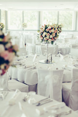 Beautiful wedding tables and roses