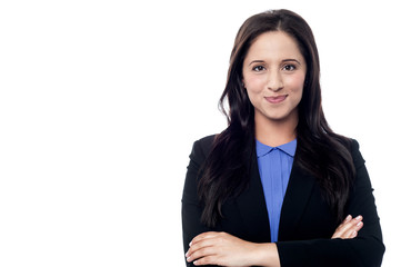 Confident young smiling business woman