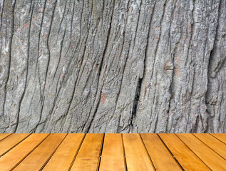 Wooden table with Tree background texture