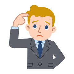 考える若い白人ビジネスマン