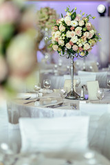 Beautiful wedding tables and roses