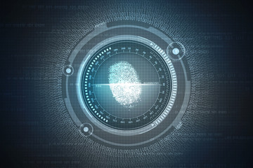 Fingerprint Scanning Technology Concept 2d Illustration