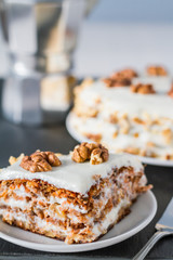 Carrot cake with walnuts