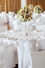 Beautiful wedding tables and roses