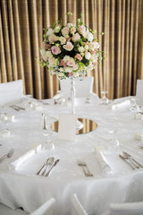 Beautiful wedding tables and roses