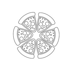piece of tasty pizza Vector