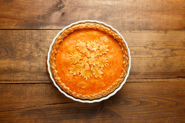 Traditional american homemade pumpkin pie