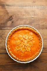 Traditional american homemade pumpkin pie