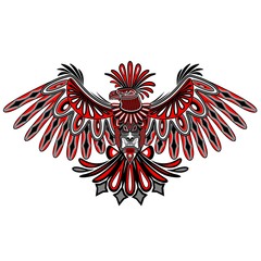 Naklejka premium Eagle Tattoo Style Haida Art