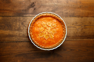 Traditional american homemade pumpkin pie