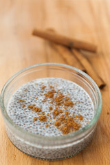 Chia pudding with cinnamon