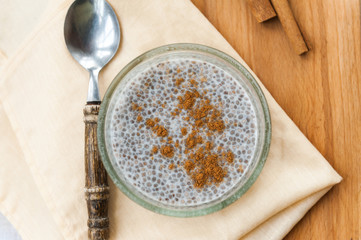 Chia pudding with cinnamon