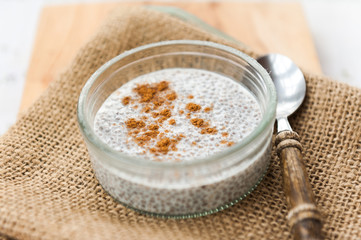 Chia pudding with cinnamon