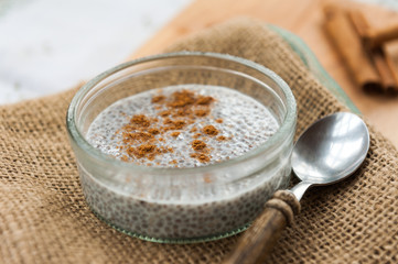 Chia pudding with cinnamon