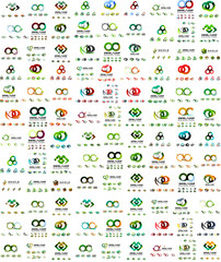 Mega set of infinity and loop business logos, large collection