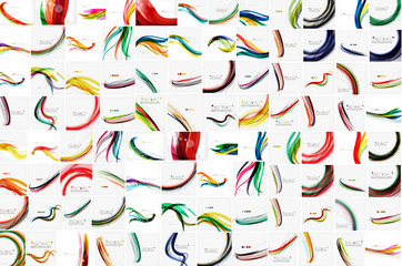 Set of business wave corporate backgrounds, flyers, brochure design templates