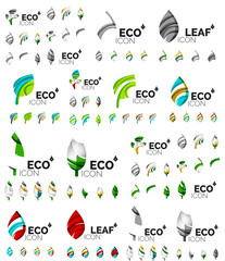 Mega collection of vector green summer concepts - leaves compositions, plants