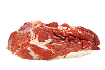 Crude meat on a white background