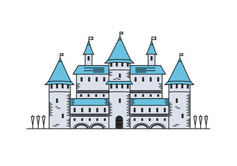 Fairy Tale medieval сastle Line icon