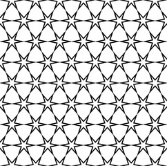 Fototapeta premium Repeating black and white star pattern
