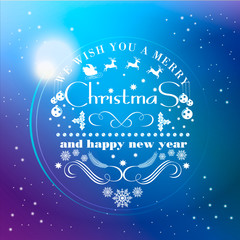 Christmas and Happy New Year  greeting card,  background, poster