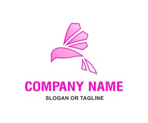 modern pink bird shape