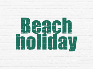Vacation concept: Beach Holiday on wall background