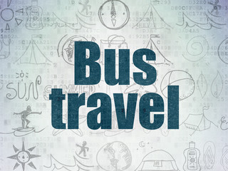 Tourism concept: Bus Travel on Digital Paper background