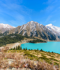 Big Almaty lake is a highland reservoir and natural landmark in Almaty, Kazakhstan.