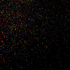 Colorful explosion of confetti. Grainy abstract  colorful texture on a black background. Design element. Vector illustration,eps 10.
