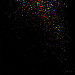 Colorful explosion of confetti. Grainy abstract  colorful texture on a black background. Design element. Vector illustration,eps 10.