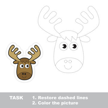 Vector trace game. Elk to be traced.